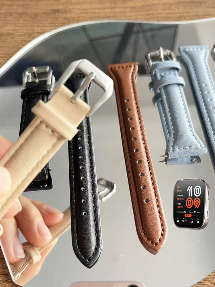 Smartwatch Slim Watches For Men - สายนาฬิกาหนังขนาด 20 มม./22 มม. สำหรับ Amazfit