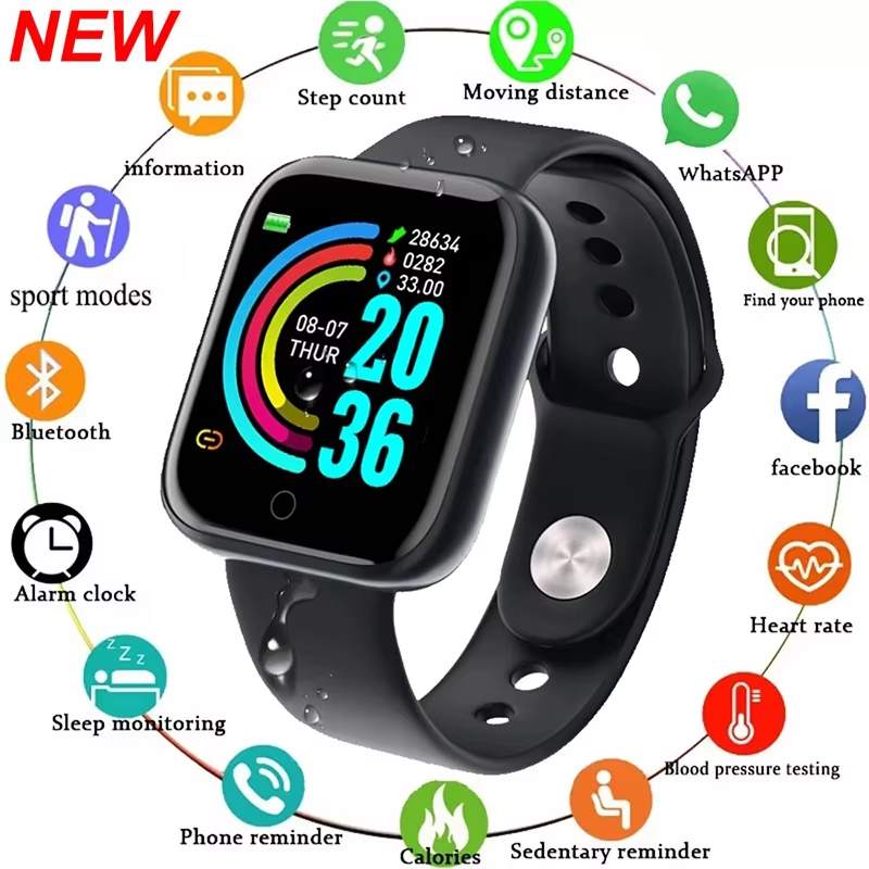 Smartwatch Watches Gift For Men - สมาร์ทวอทช์ผู้ชายผู้หญิงนาฬิกาข้อมือสมาร์ทวอทช์ข้อความฟิตเนส โมโนเตอร์สร้อยข้อมือของขวัญวันเกิดนาฬิกาอิเล็กทรอนิกส์สำหรับแอนดรอยด์ ไอโอเอส ﻿