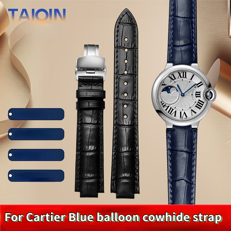 Cartier Watch Tank - 14-8 มม.16-8 มม.18-11 มม.20-12 มม.22-14 มม.ผู้ชายผู้หญิงของแท้หนังสําหรับ
