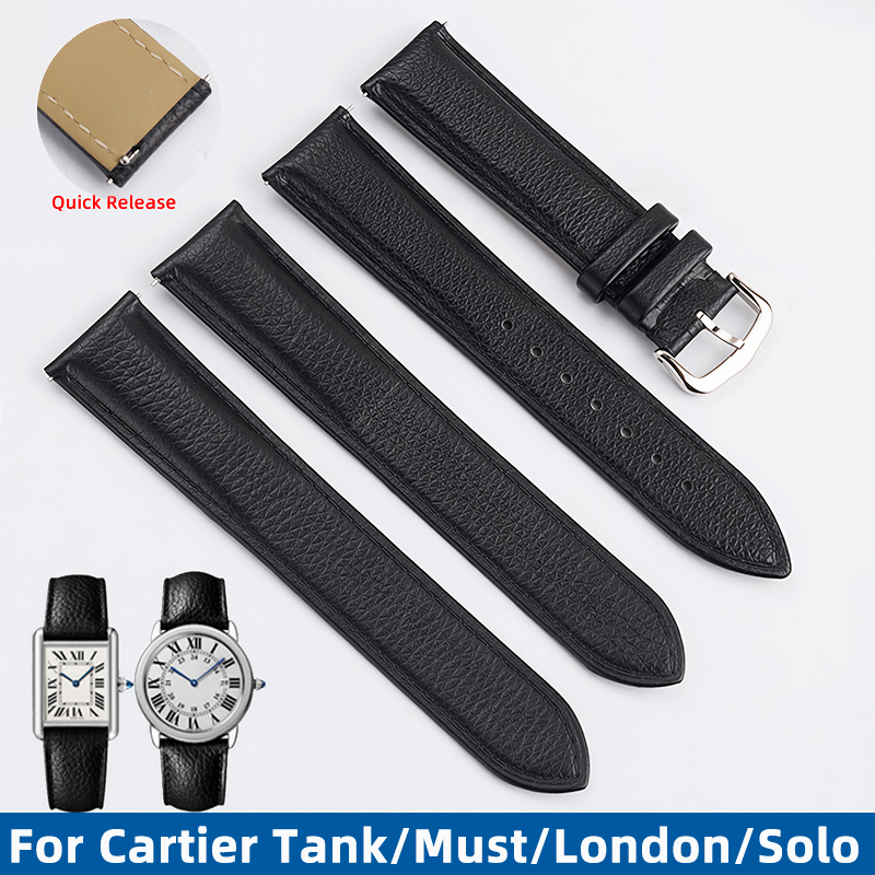 Cartier Watch Tank - 16/17/19/20/22/23 มม.สายนาฬิกาแบบปลดเร็วสำหรับคาร์เทียร์ แทงค์ มัสต์ ลอนดอน โซโล