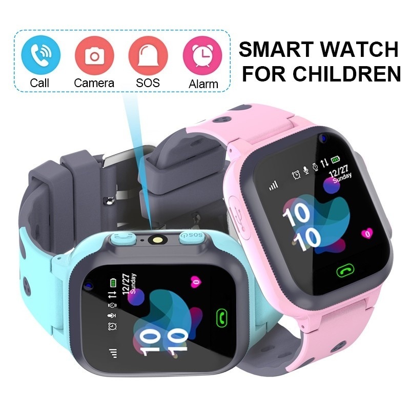 Smartwatch Watches For Kid Boy - เด็กดูสมาร์ทนาฬิกาอัจฉริยะกันน้ําสําหรับเด็กหนุ่มๆสาวๆของขวัญที่มีหน้าจอสัมผัสกล้องปลุก SOS โทรตําแหน่งติดตาม