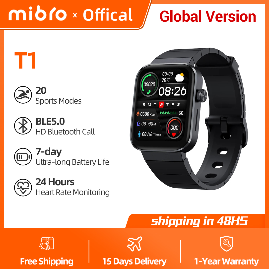 Smartwatch Square Watches For Men - Mibro นาฬิกา T1 รุ่นทั่วโลก 1.6 นิ้ว