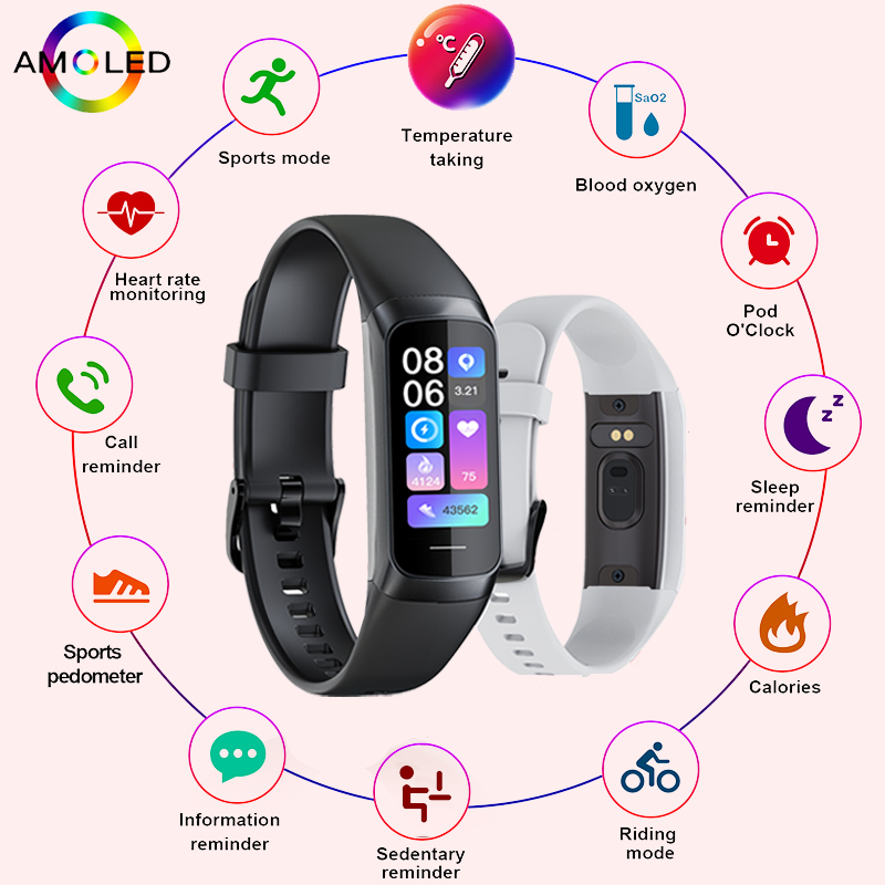 Smartwatch Slim Watches For Men - สมาร์ทวอทช์ LIGE หน้าจอ AMOLED 1.1 นิ้ว