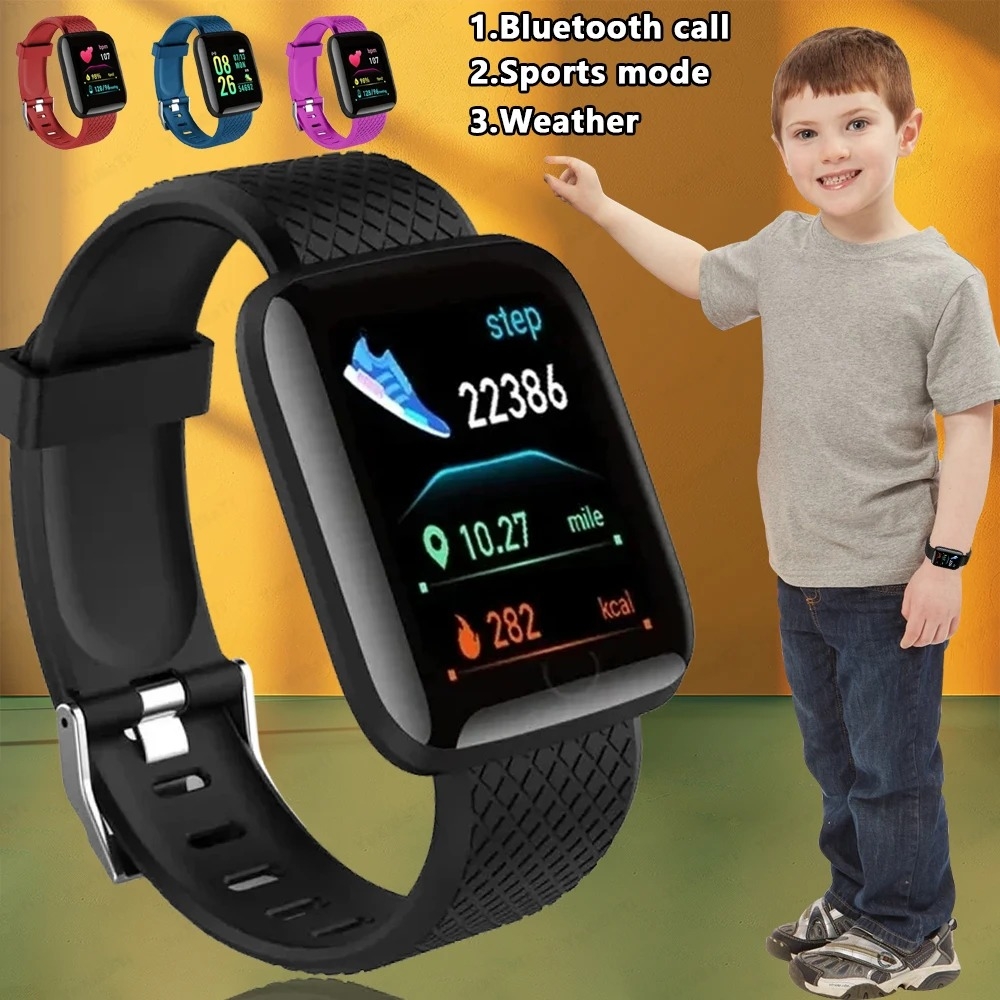 Smartwatch Casual Watches For Men - 2024 ใหม่สําหรับมัลติฟังก์ชั่นสมาร์ทนาฬิกาเด็กชายหญิงข้อความเตือนการควบคุมเพลงกีฬาขั้นตอนแคลอรี่ 116 Smartwatch นาฬิกาปลุก