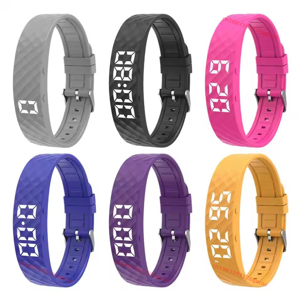 Smartwatch Square Watches For Men - นาฬิกาปลุกแบบสั่น สำหรับผู้ที่นอนหลับสนิท ปลุกแบบเงียบ สร้อยข้อมืออัจฉริยะสำหรับผู้ชายและผู้หญิง ปรับได้ สวมใส่ได้
