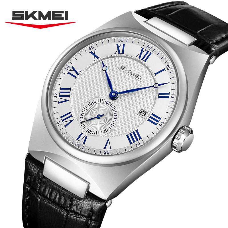 Smartwatch Casual Watches For Men - นาฬิกาควอตซ์ SKMEI 9390 ดีไซน์หรูหราสำหรับผู้ชาย หน้าปัดแบบโรมัน พร้อมปฏิทิน