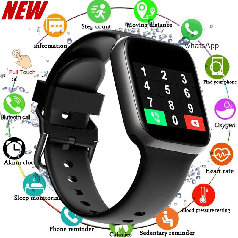 Smartwatch Square Watches For Men - 116plus สมาร์ทวอท์ชผู้ชายและผู้หญิงหน้าจอสัมผัสเต็มรูปแบบกีฬาฟิตเนสนาฬิกาผู้ชาย IP67 บลูทูธกันน้ําสําหรับ Ios Android