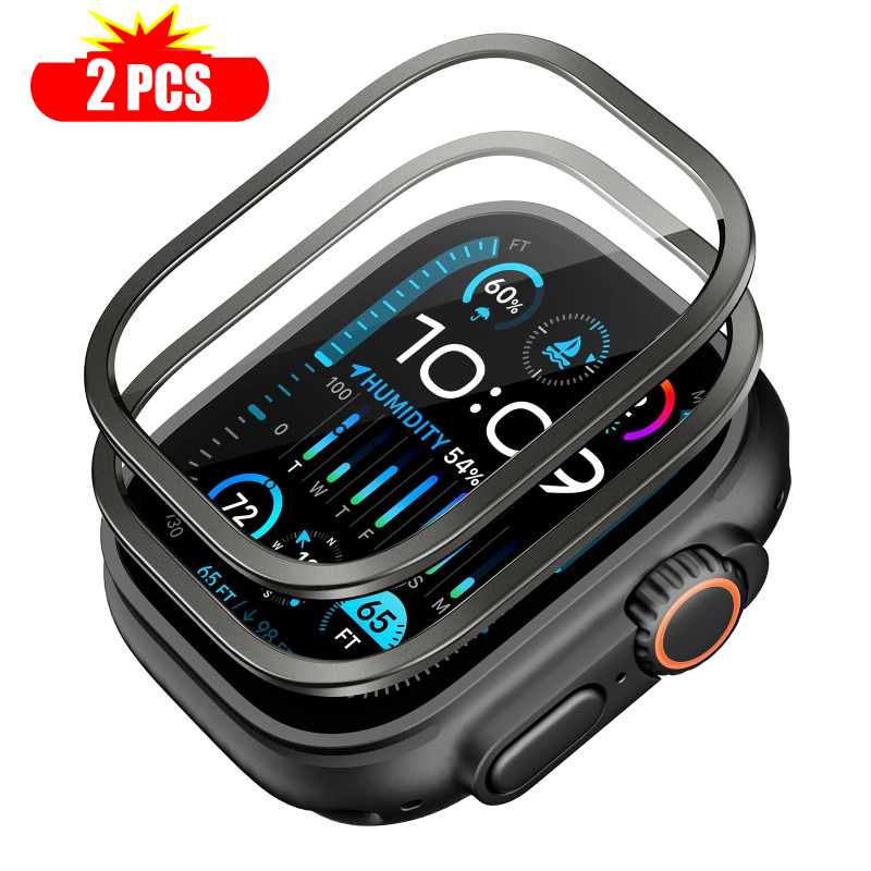 Smartwatch Watches Gift For Men - กระจกนิรภัย 2 ชิ้น สำหรับ Apple Watch