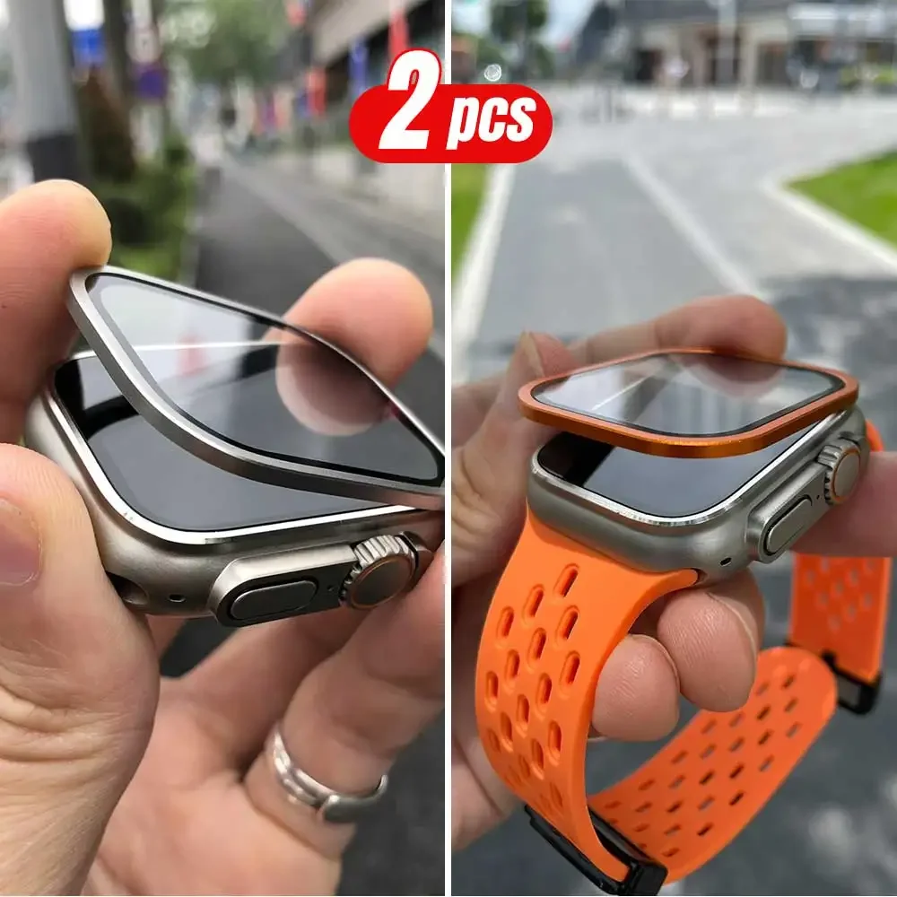 กรอบโลหะไทเทเนียม 2 ชิ้นสําหรั - Smartwatch Watches Gift For Men บทวิจารณ์และราคา