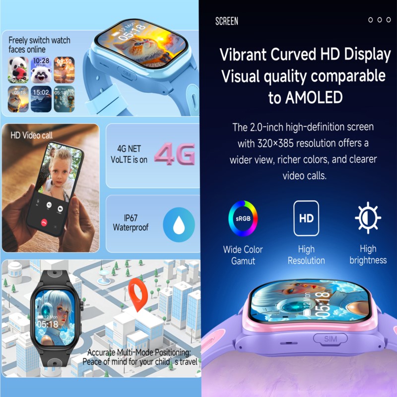 สมาร์ทวอทช์เด็ก 4G พร้อมหน้าจอ - Smartwatch Watches For Kids บทวิจารณ์และราคา