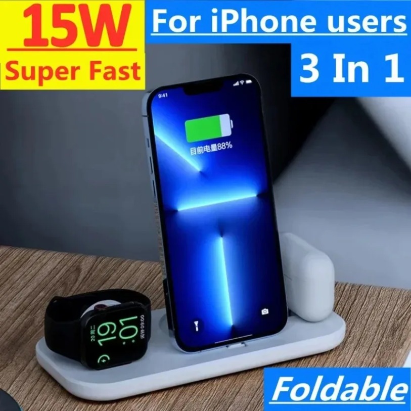 แท่นชาร์จไร้สาย 3 in 1 สำหรับ  - Watch Watch Xs บทวิจารณ์และราคา