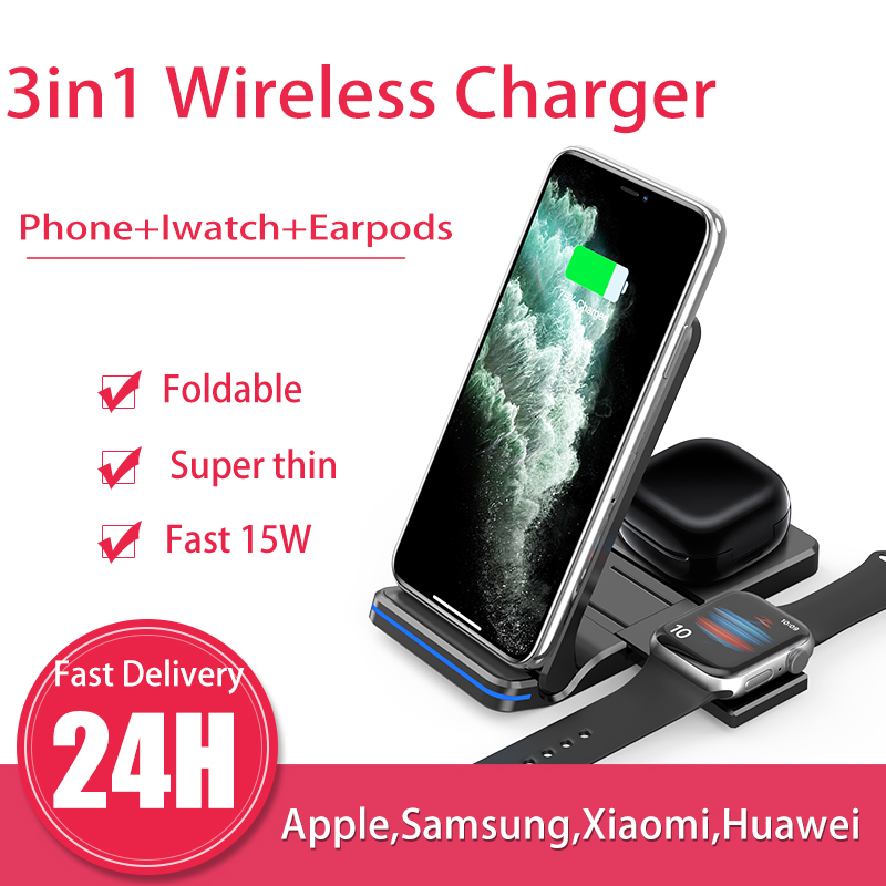 3in1 QI ไร้สายชาร์จสำหรับ Ipho - Watch Watch Xs บทวิจารณ์และราคา