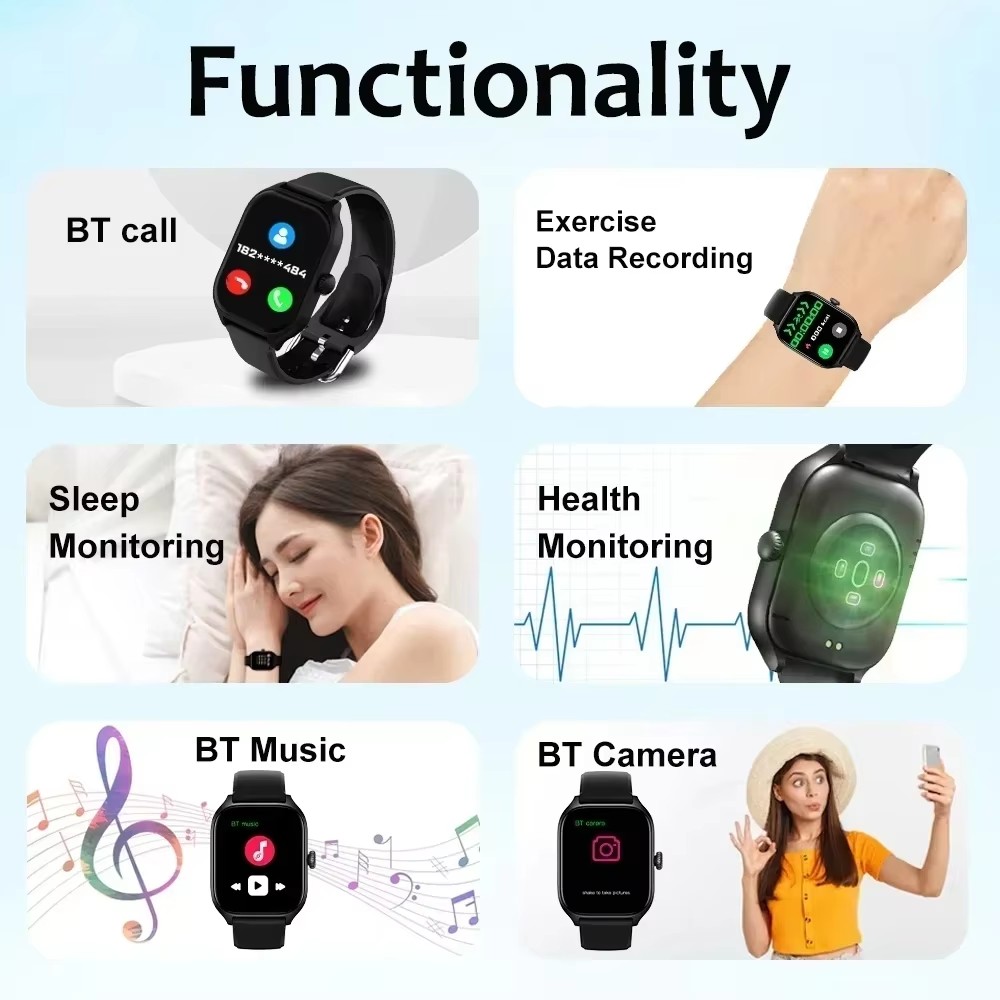 สมาร์ทวอทช์สำหรับ Android และ  - Smartwatch Square Watches For Men บทวิจารณ์และราคา