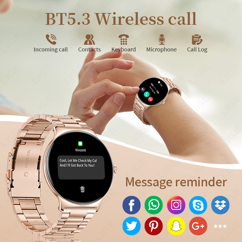 LIGE สมาร์ทวอทช์รุ่นใหม่ หนา 7 - Smartwatch Slim Watches For Men บทวิจารณ์และราคา