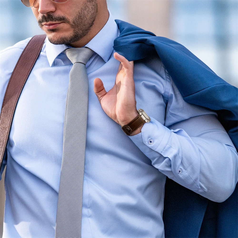 สายหนังดีไซน์คลาสสิคแบบเกราะสำ - Smartwatch Slim Watches For Men บทวิจารณ์และราคา