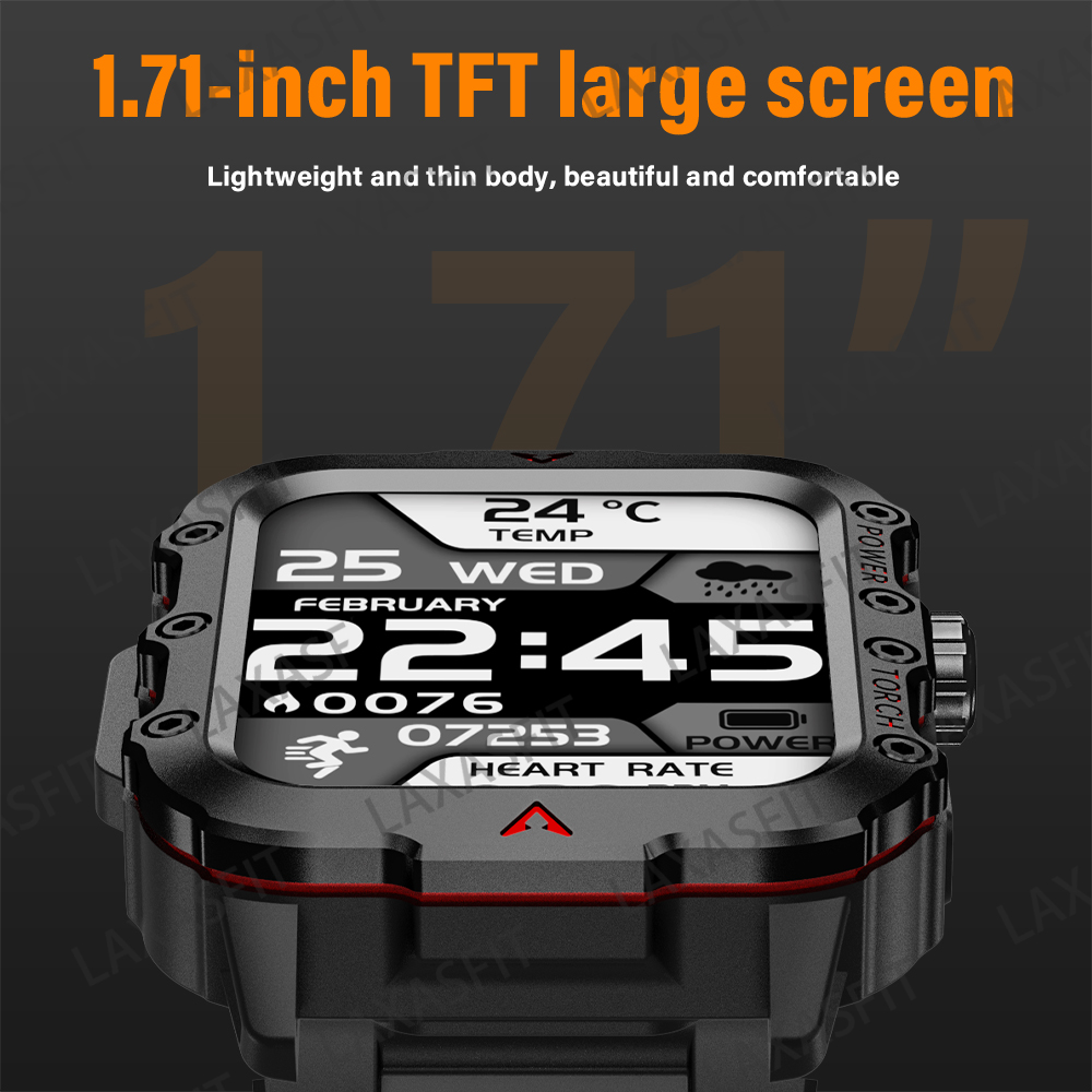 LAXASFIT ใหม่นาฬิกาสมาร์ทบลูทู - Smartwatch Square Watches For Men บทวิจารณ์และราคา