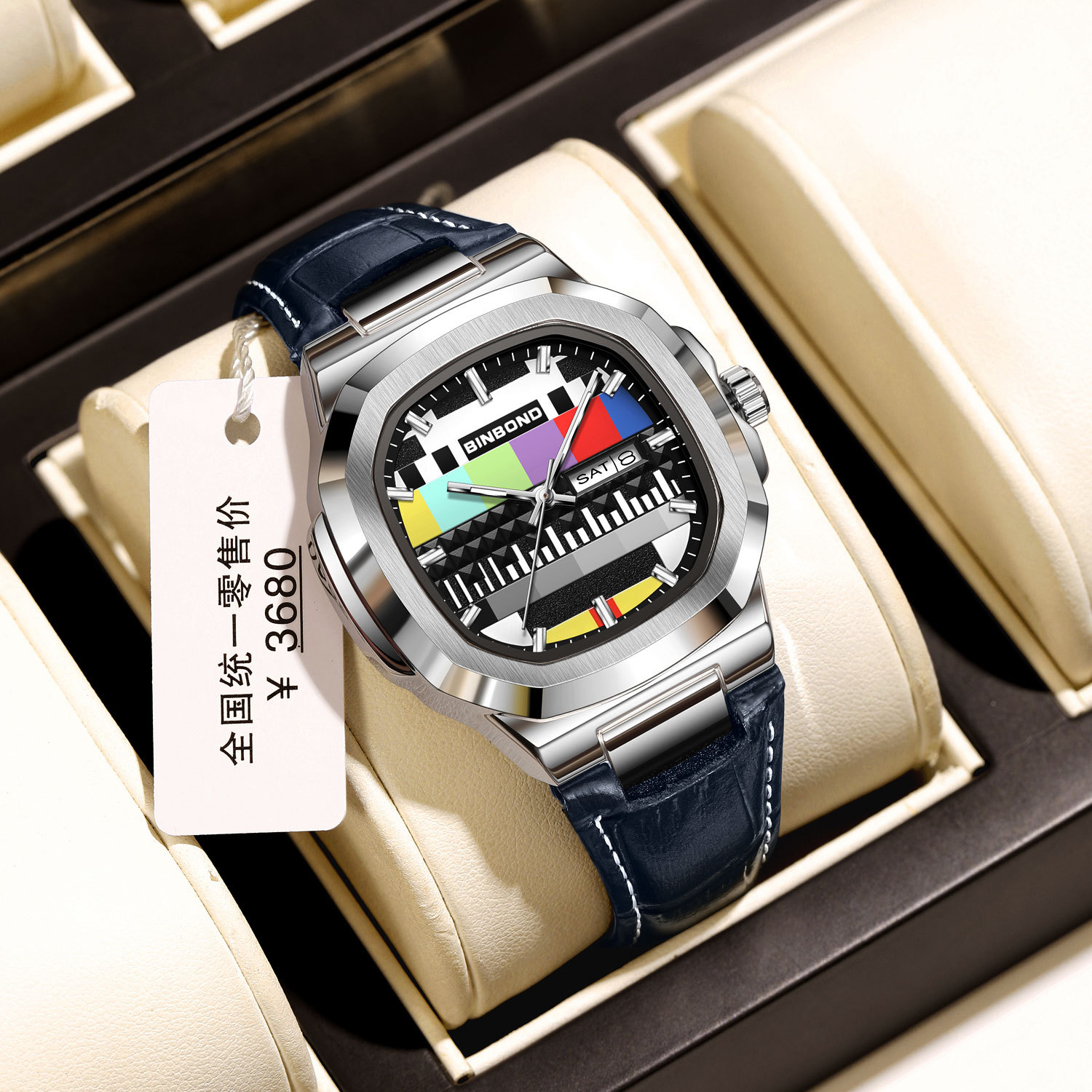 BINBOND นาฬิกาข้อมือทรงสี่เหลี - Smartwatch Casual Watches For Men บทวิจารณ์และราคา