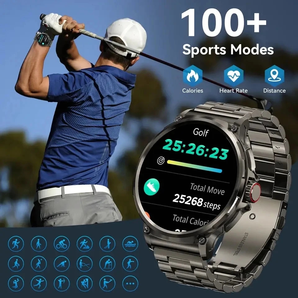 นาฬิกาสมาร์ทวอทช์บลูทูธโทรออกไ - Smartwatch Watches Gift For Men บทวิจารณ์และราคา